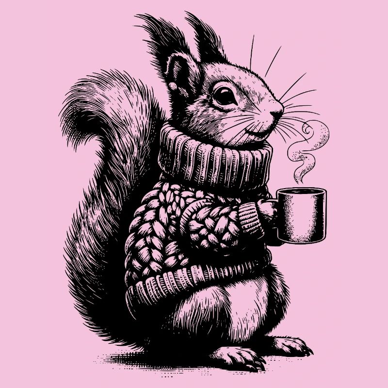 Squirrel with tea