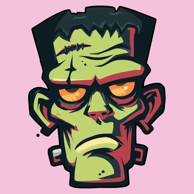Halloween Zombie Head Drawing