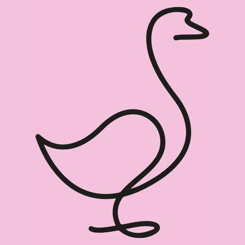 Ente oder Gans Skizze – minimalistisches Motiv