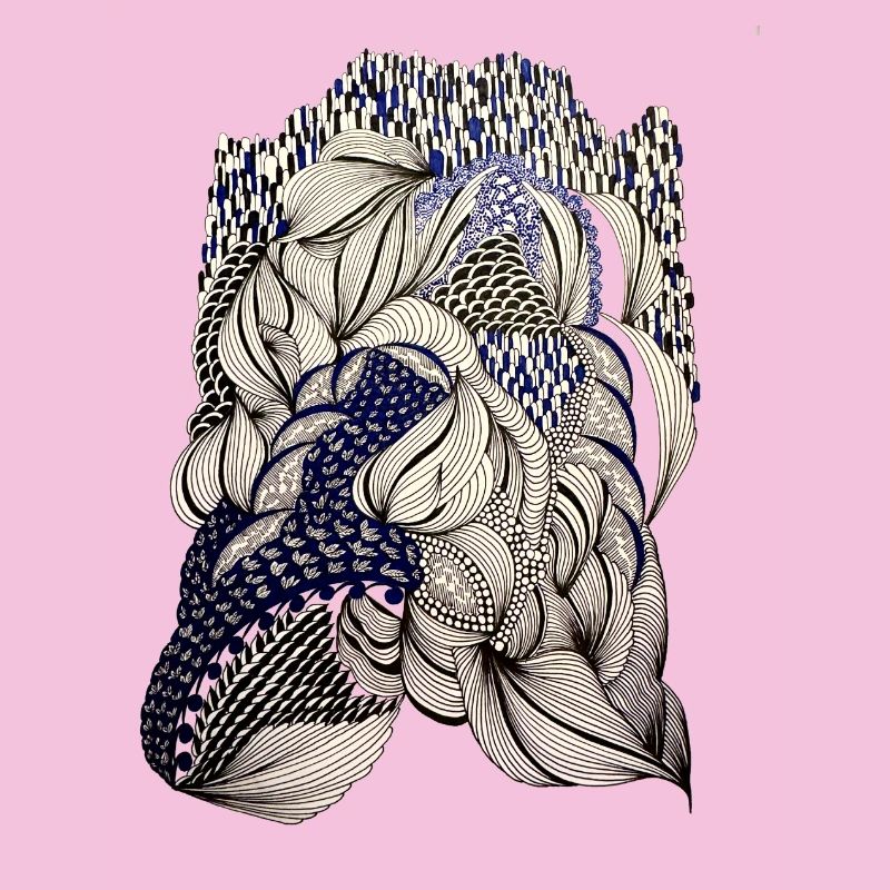 Indigo Leaf Weave Pattern