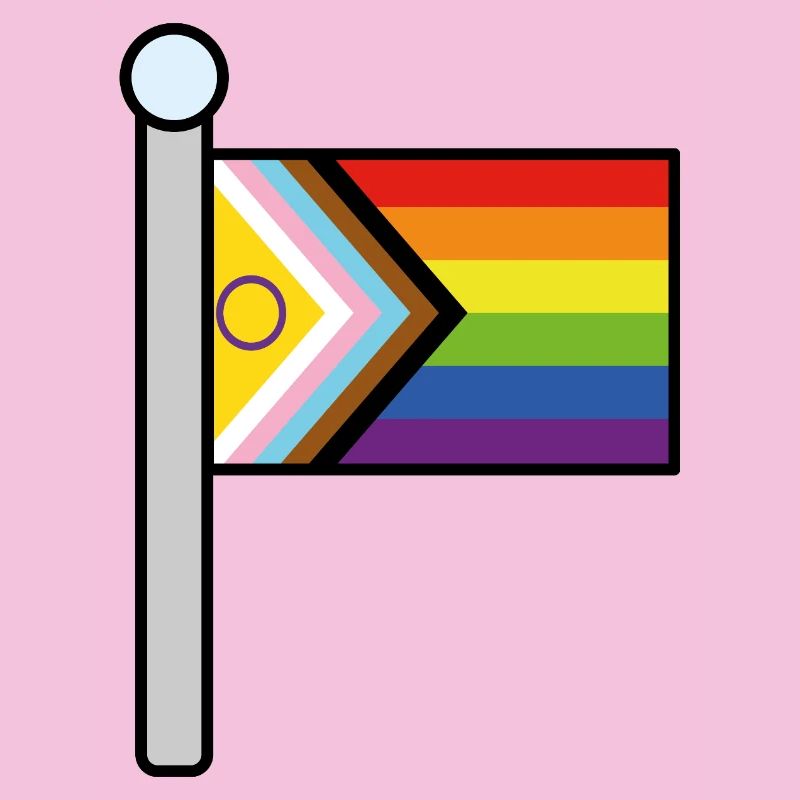 Inklusive Progress Pride Fahnenmast