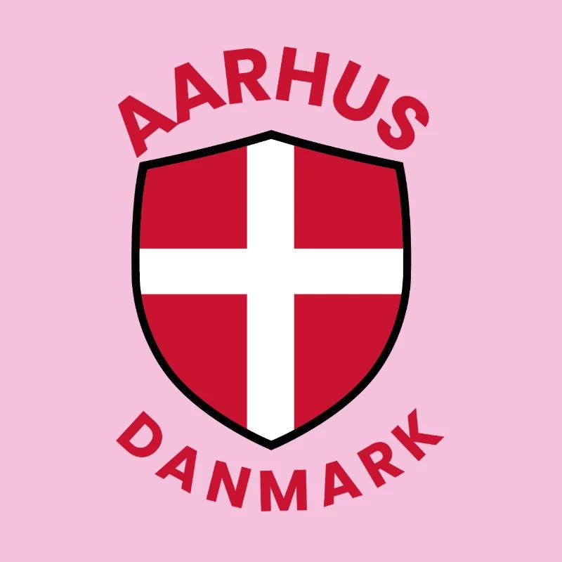 Écu du drapeau du Danemark d’Aarhus