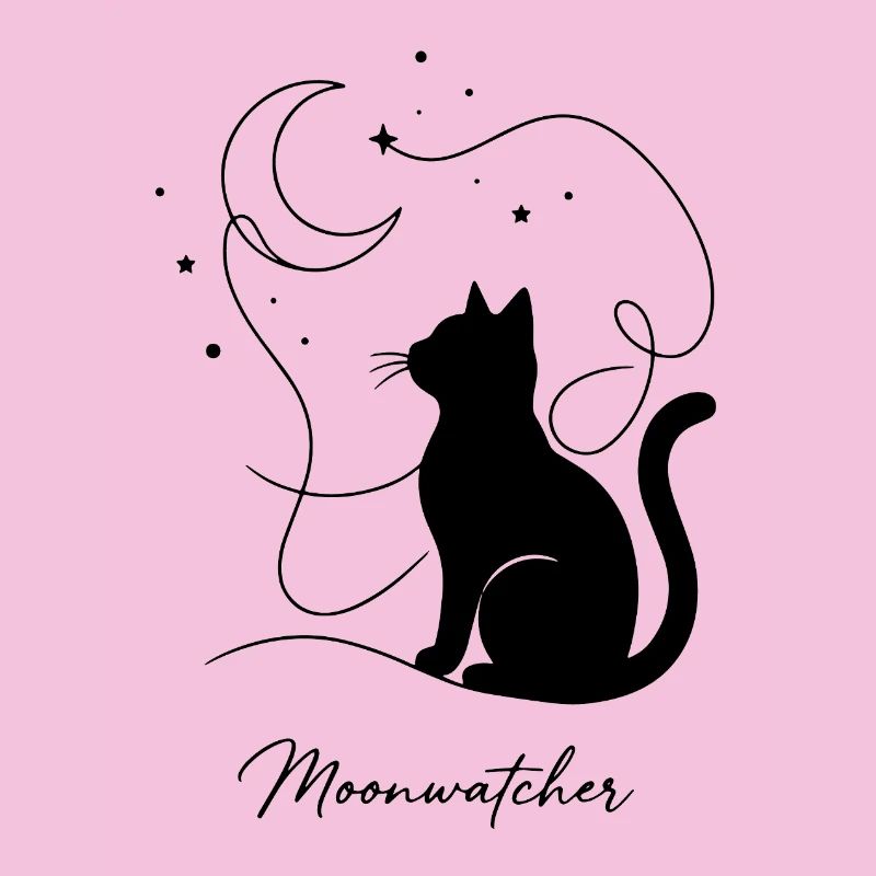 Nuit Silhouette de Chat Moonwatcher