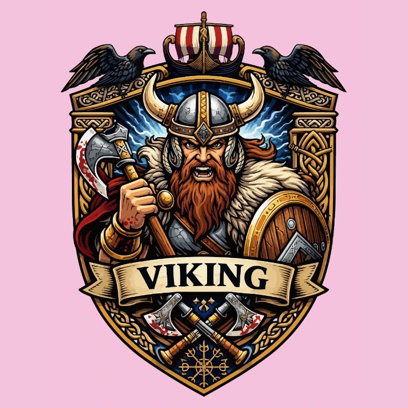 Vikinger Krieger Schildemblem
