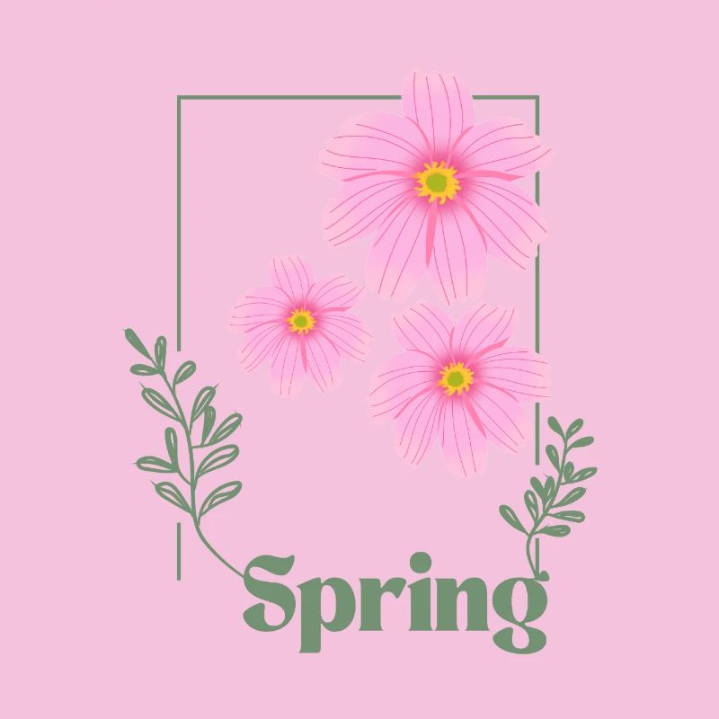 Spring Blumen Design Rosa