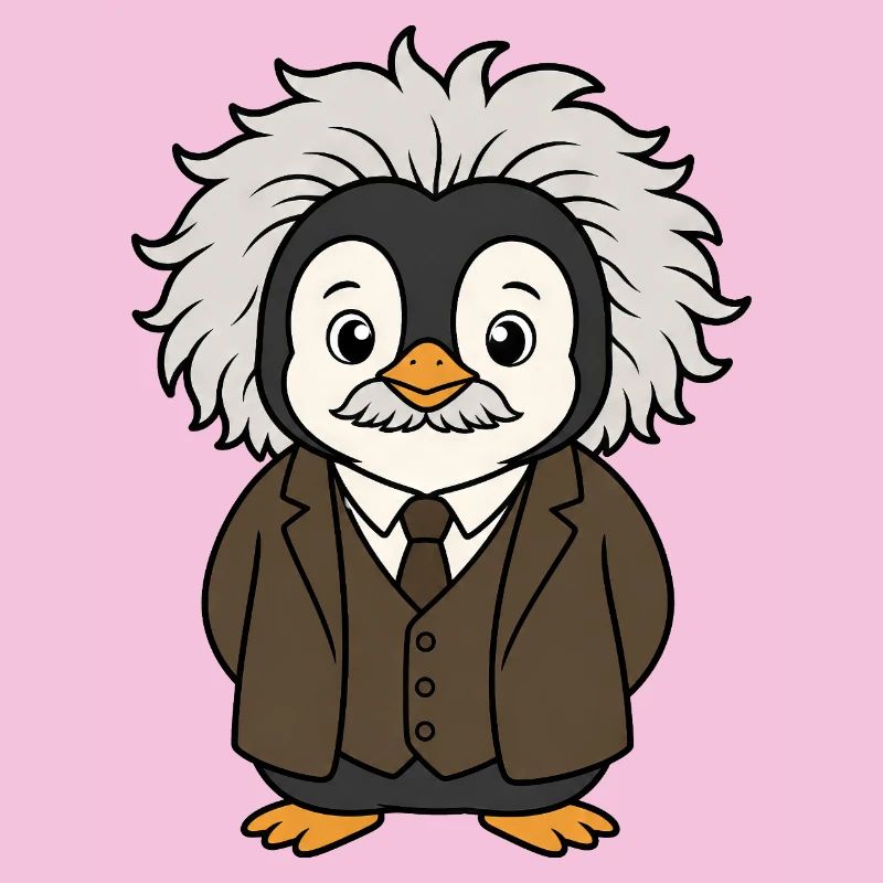 Funny Penguin Physicist Science Professor