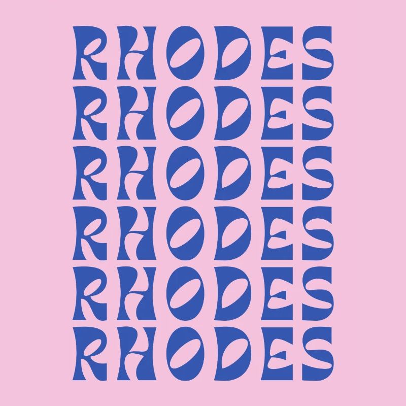 Rhodes Blue Typographic Pattern