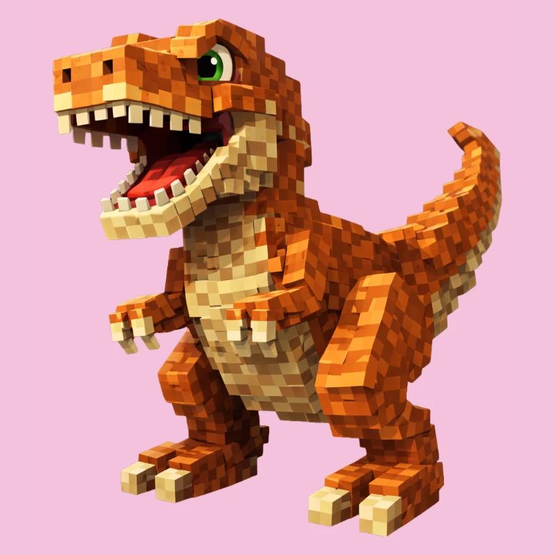 Oranger Pixel-T-Rex
