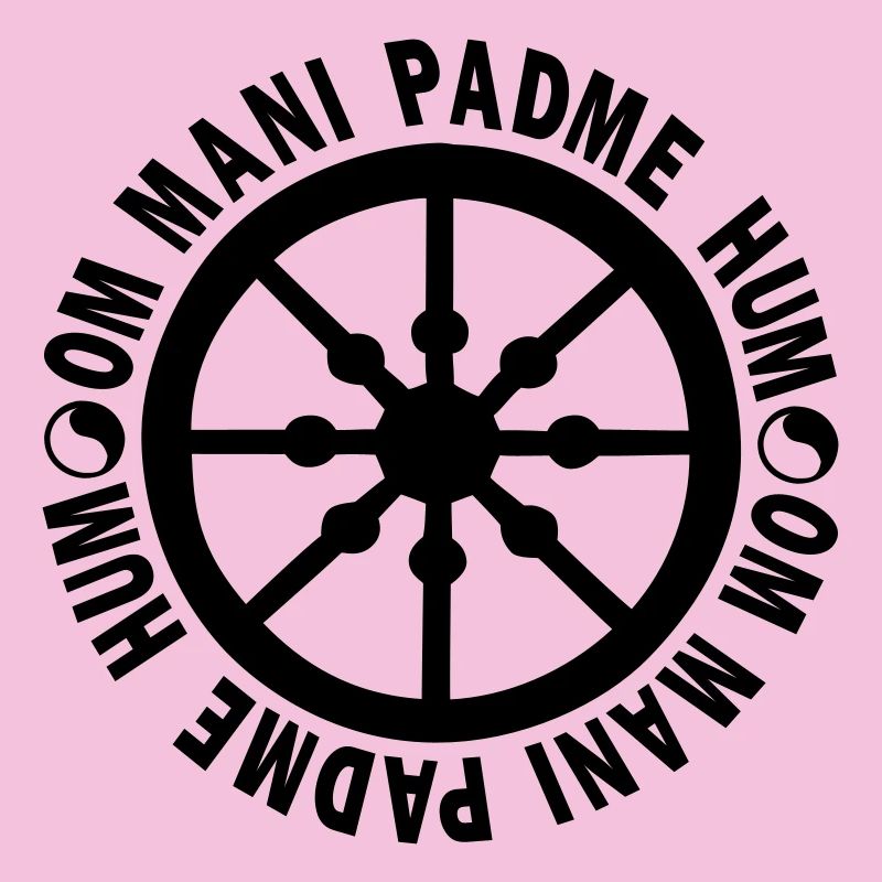 Roue de la vie avec mantra "om mani padme hum"
