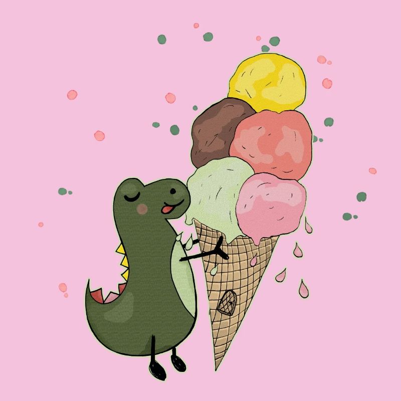 Dino avec crème glacée