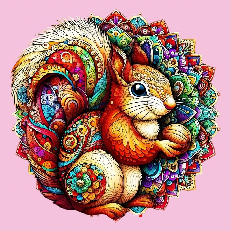 Écureuil décoré de Mandalas