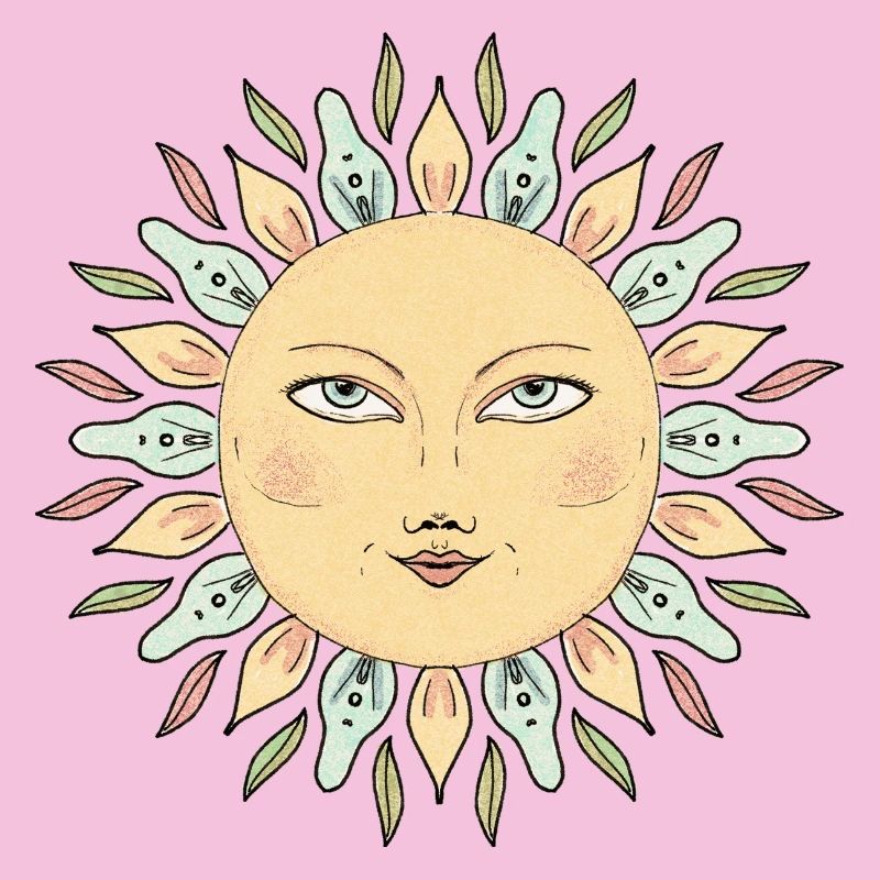 Sonnengesicht Mandala Stil