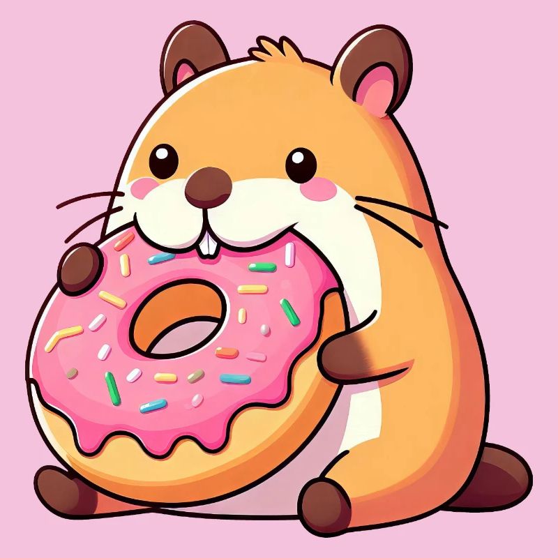Cute Capybara Hamster Guinea Pig Donut