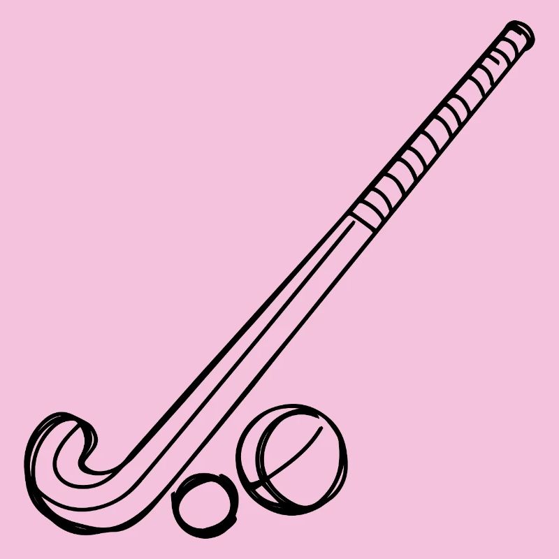 Feldhockeyschläger und Ball