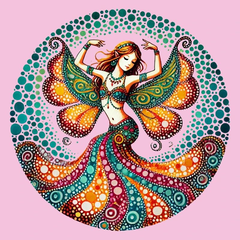 Vibrant Butterfly Belly Dancer