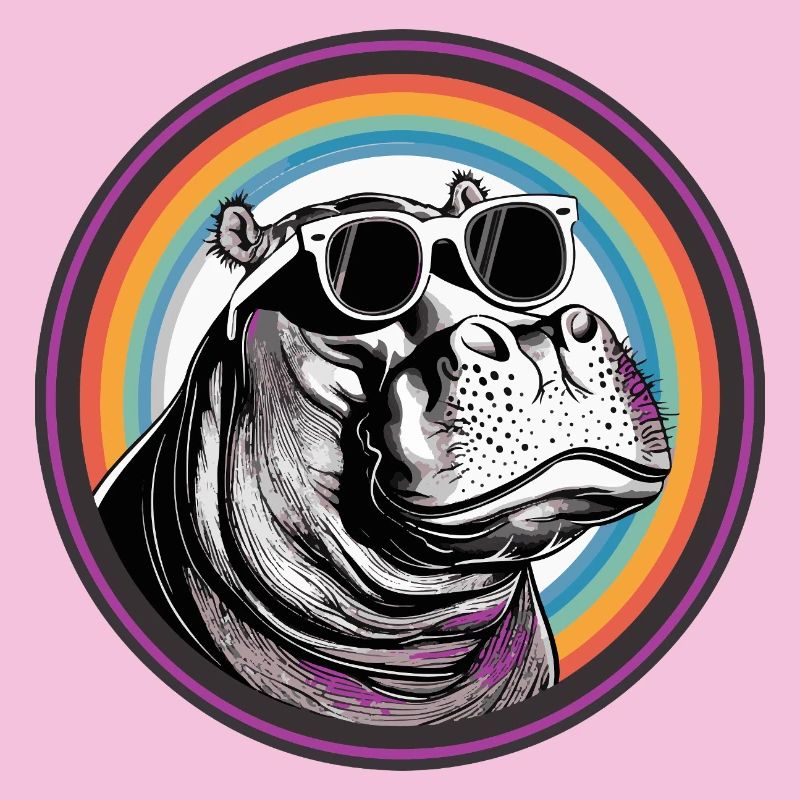 Nilpferd Sonnenbrille Comic