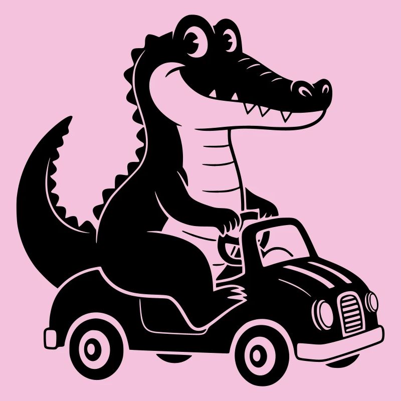 Moving Crocodile Cartoon Illustration