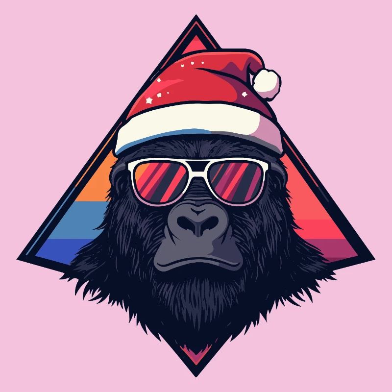 Gorille Santa Triangle Néon