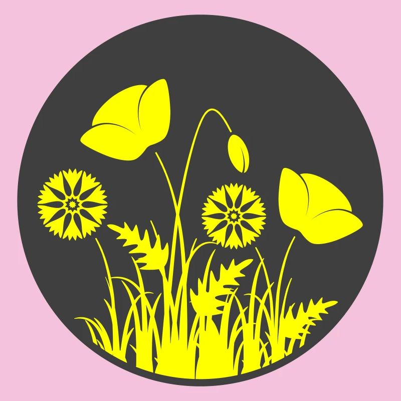 Yellow flowers in a circle