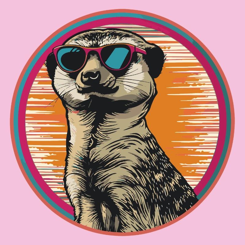 Suricate avec des lunettes de soleil rétro