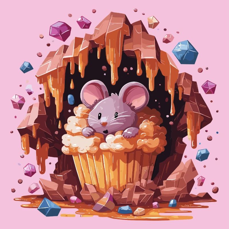 Mouse in crystal cupcake