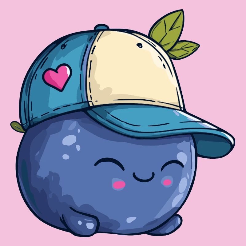 Kawaii Blaubeere mit Cap
