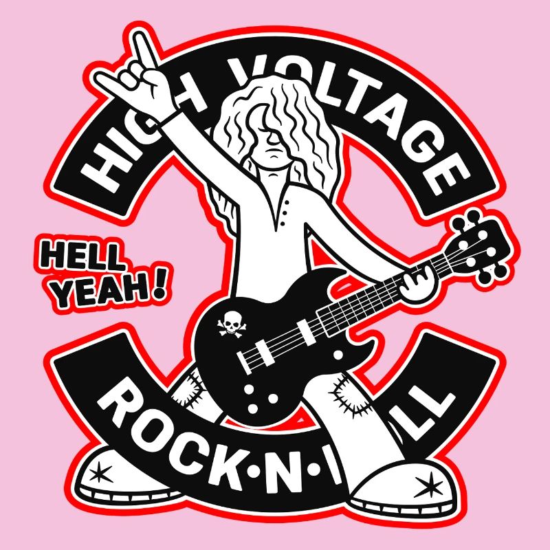 High Voltage Rock'n'Roll Cartoon-Gitarrist