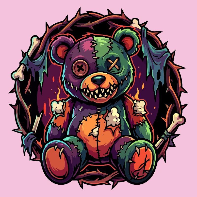 Patchwork Zombie Teddy kaputter Horror Teddybär