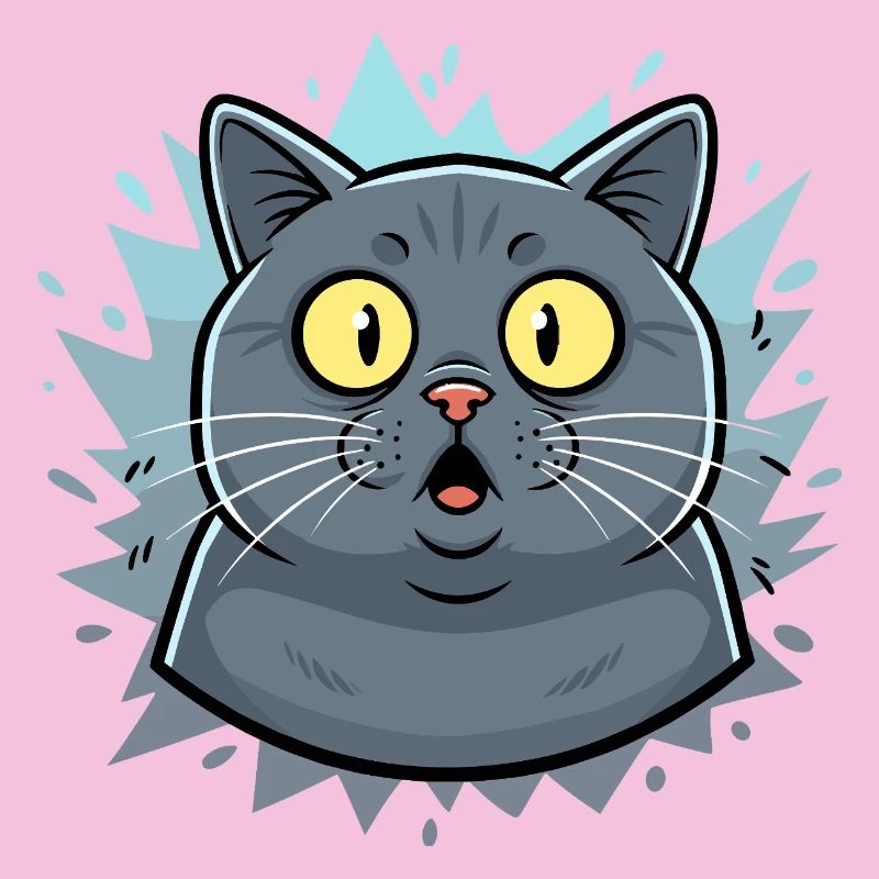 Surprised Cat Portrait with Flashes