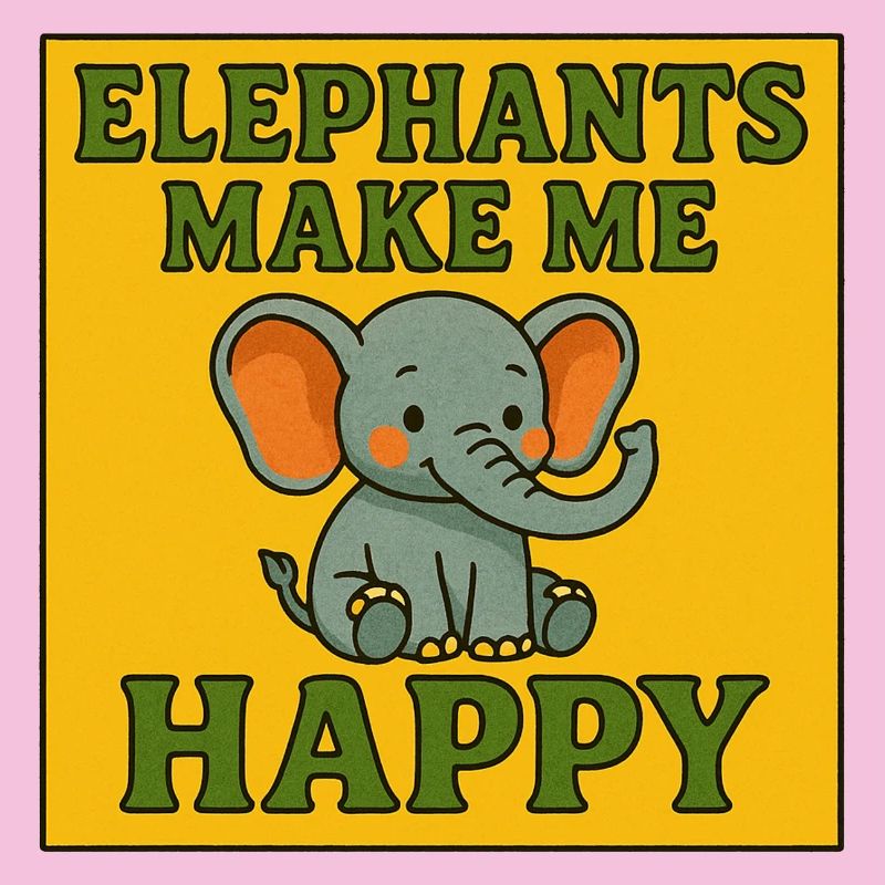 Elephants Make Me Happy - Cute Vintage Elephant