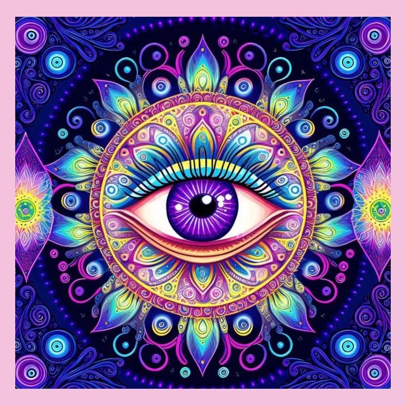 Eye in colored mandala