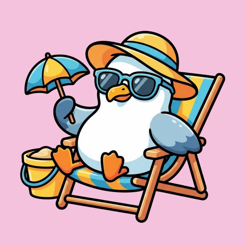 Pingouin de plage de style soleil