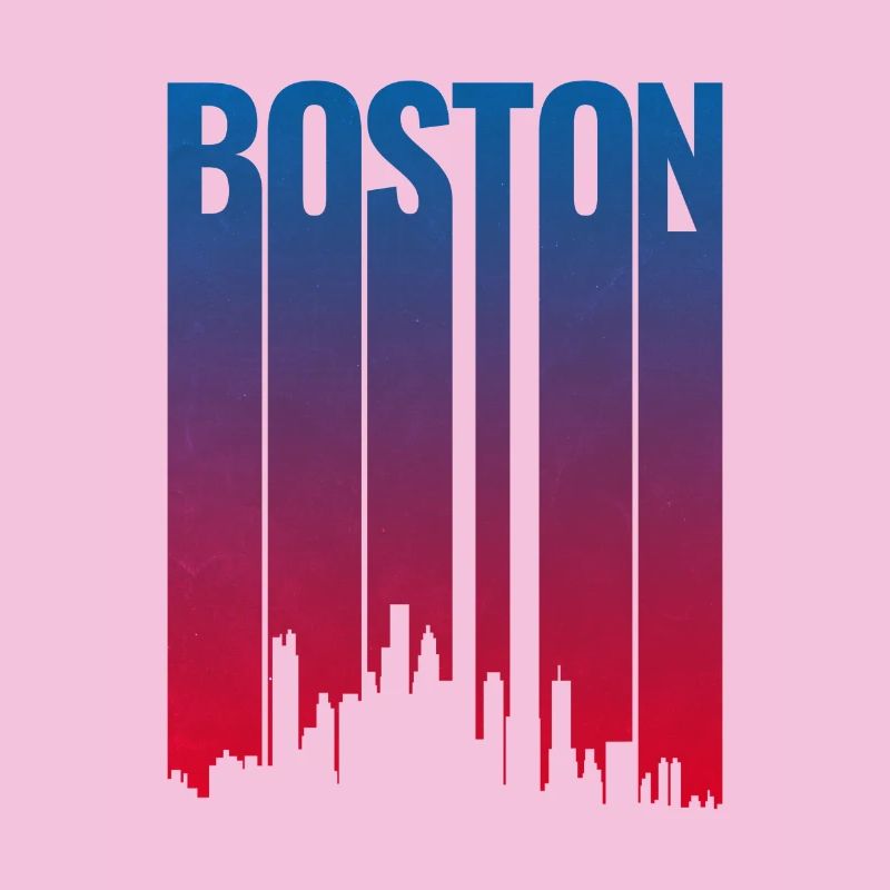 Boston Skyline Gradient Night