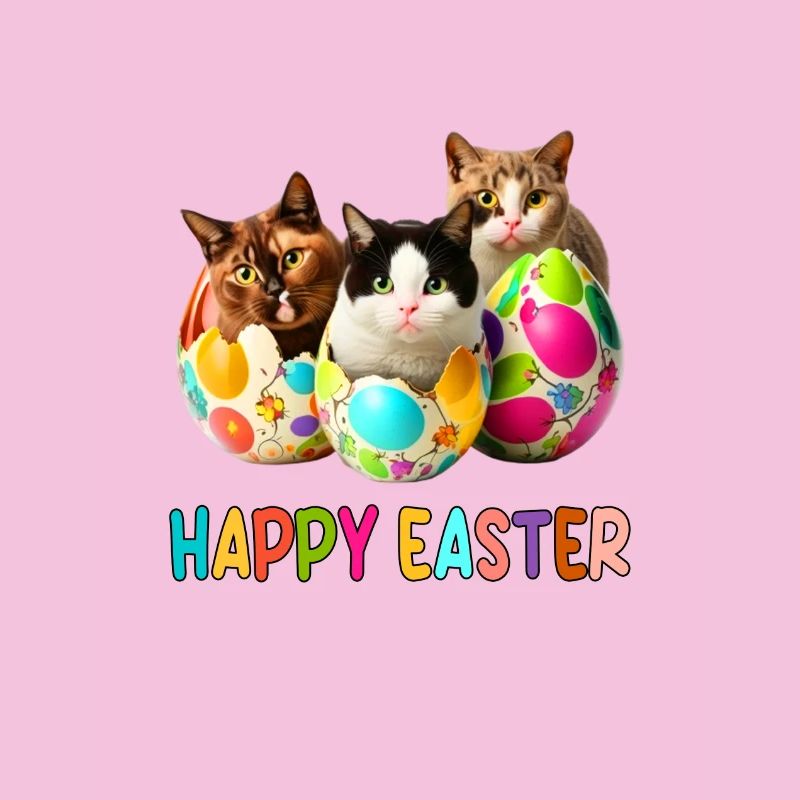 Défilé de chatons et d’œufs de Pâques