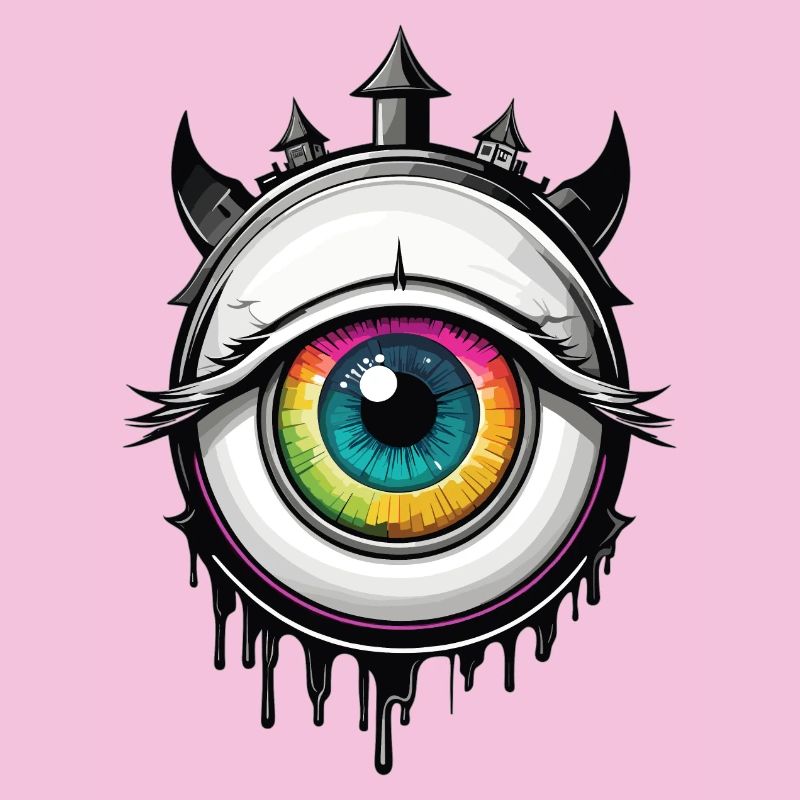Oeil avec cornes