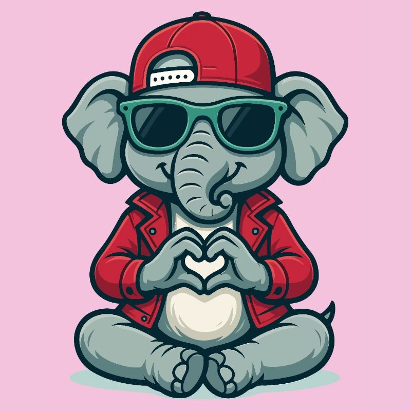Herz-Elefant mit Style