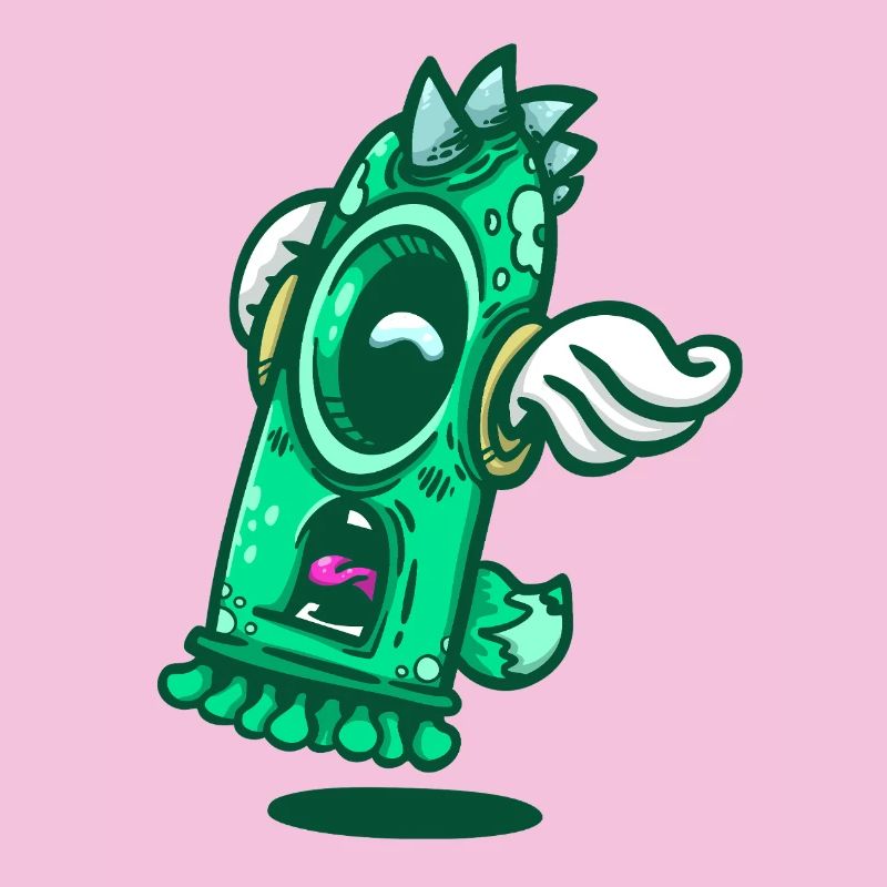 Green Winged Monster Window