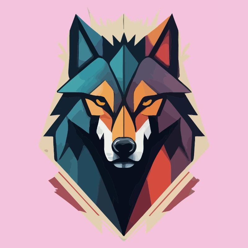 Geometric Wolf Head