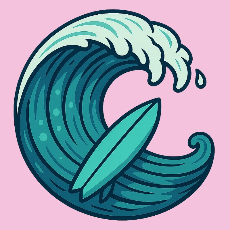 Surf Wave - Conception de planche de surf rétro