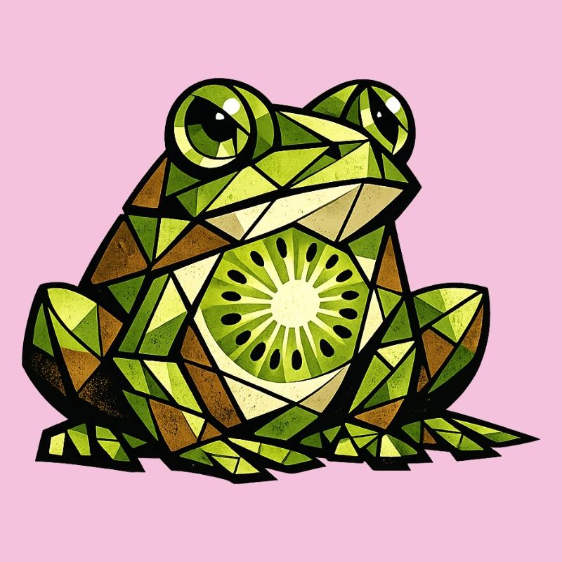 Kiwi Frog Cubism Version