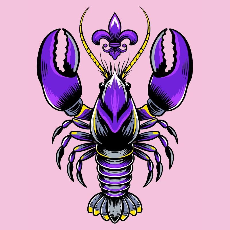 Mardi Gras Languste mit Fleur-de-Lis Design