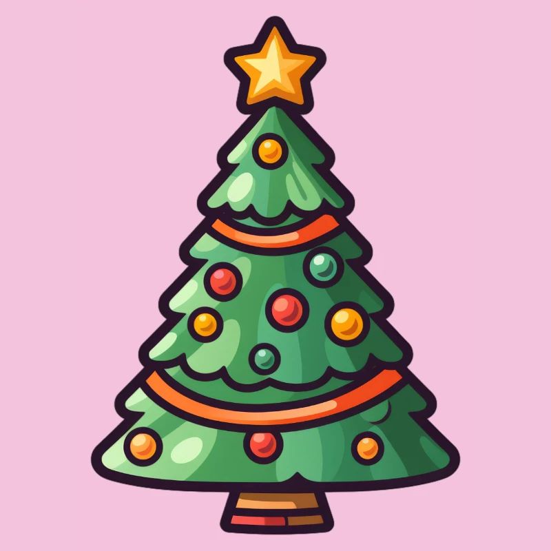 Conception de dessin animé d’arbre de Noël festif