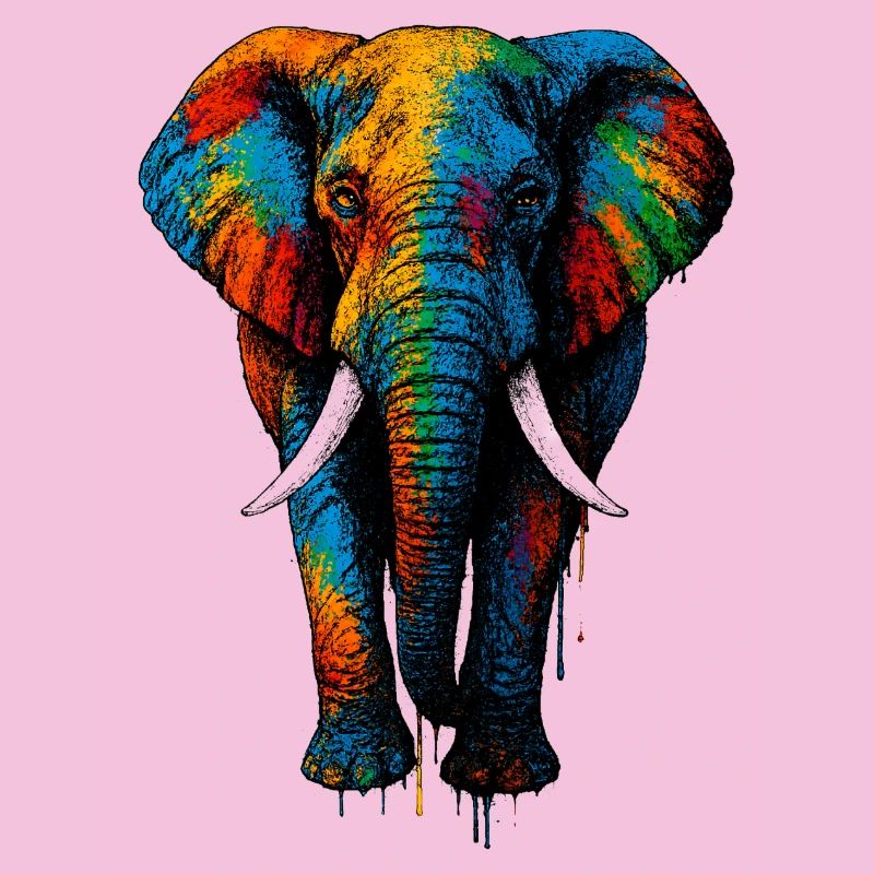 Bunter Elefant Regenbogen