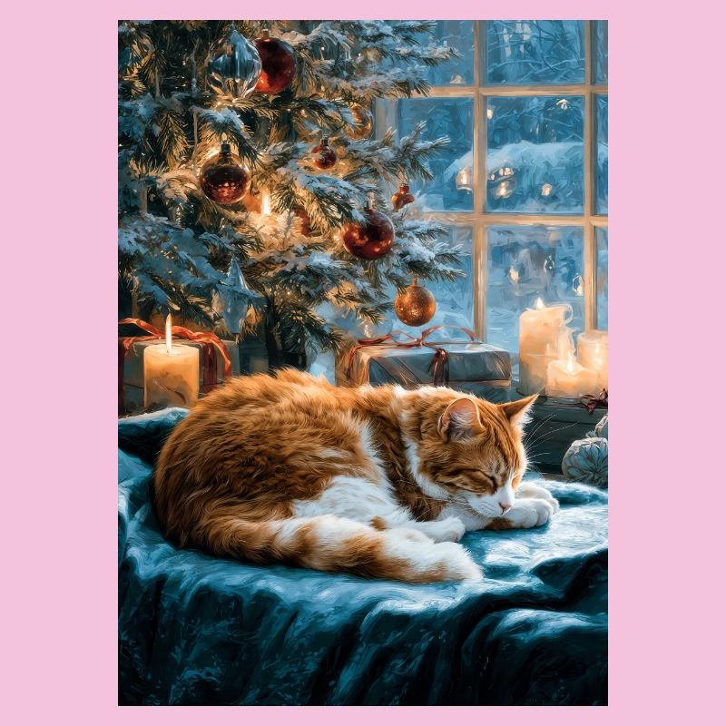 Gemütliches Weihnachts-Katzenschläfchen