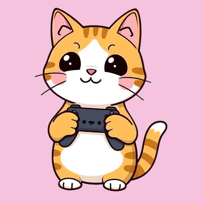 Gaming Katze mit Controller