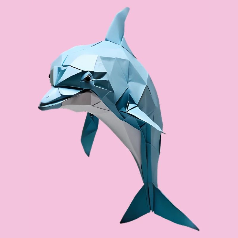 Bleu Low-Poly Dolphin