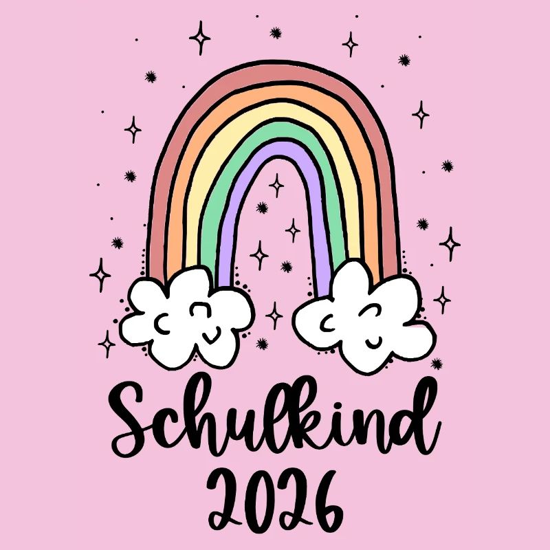 Schulkind 2026 Einschulung Mädchen Regenbogen