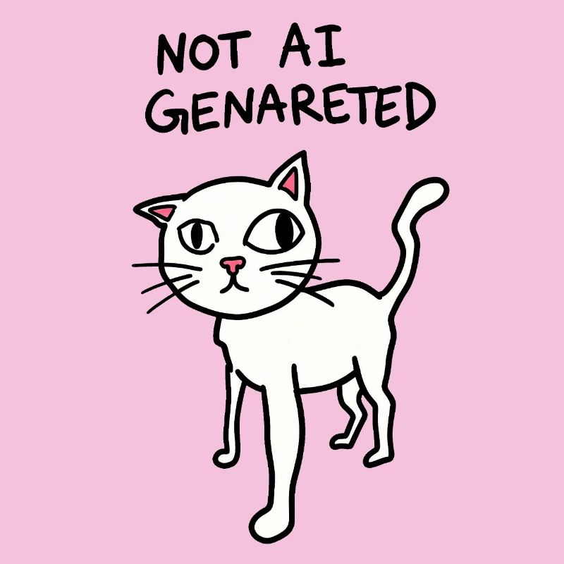 Not AI Generated - Weird Cat Meme - AI satire