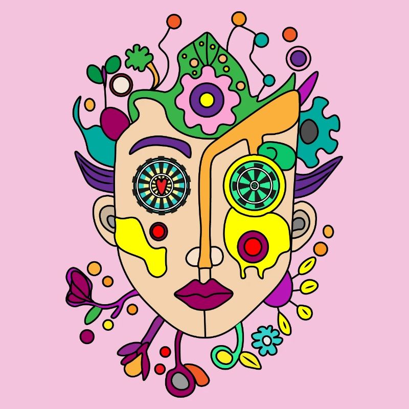 Kaleidoskopisches Splitgesicht