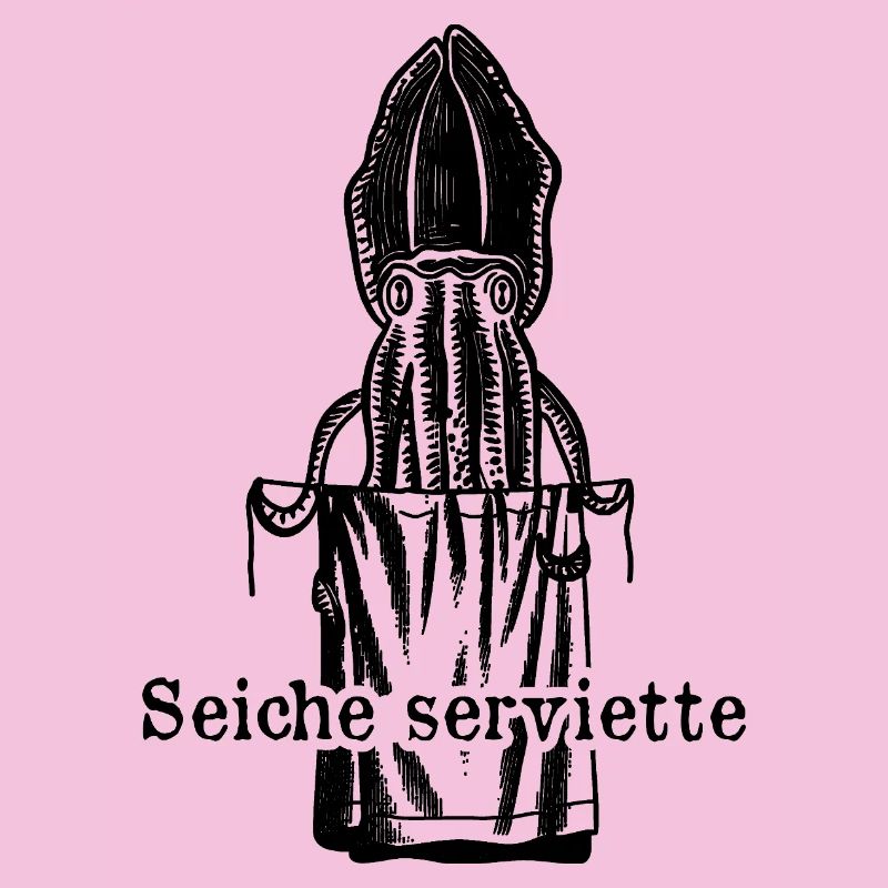 Seiche serviette - humour marin et absurde
